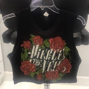 Black band cropped top